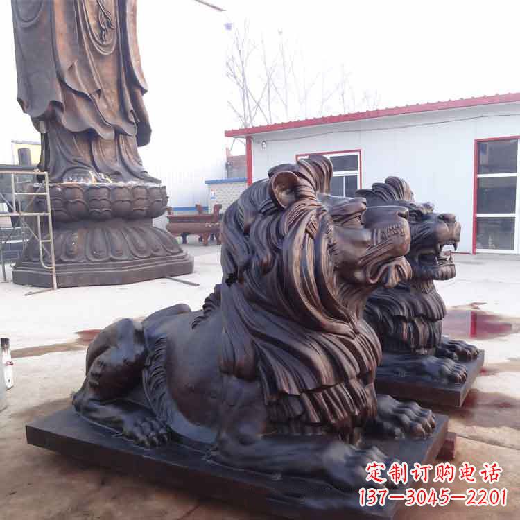 威海大型纯铜汇丰狮子