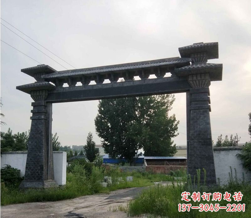 威海大型单门仿古牌坊石雕
