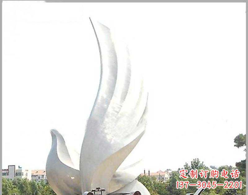 威海大型不锈钢雕塑和平鸽护航