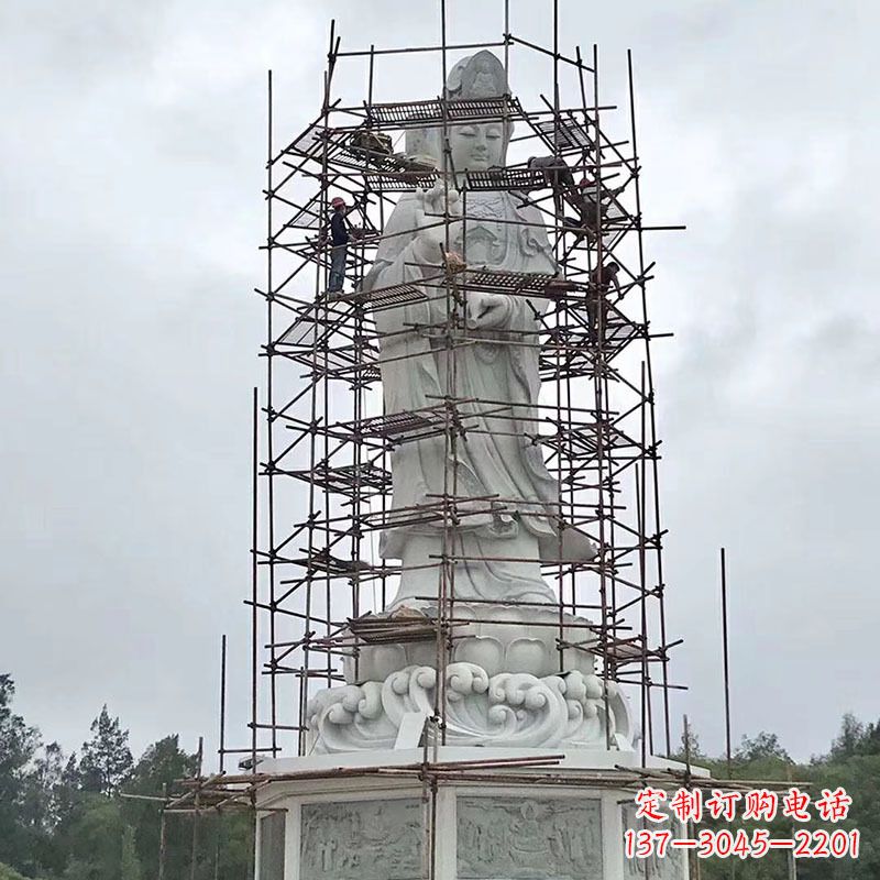 威海大型汉白玉观音菩萨石雕