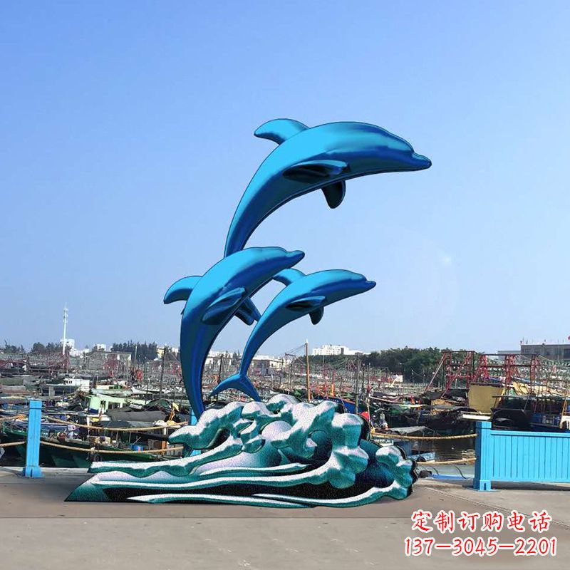 威海精美玻璃钢海豚雕塑