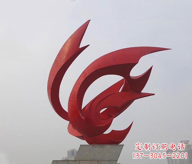 威海大型不锈钢凤凰雕塑