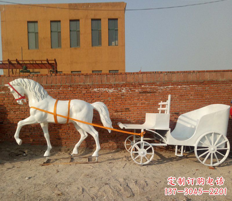 威海大型欧式马车动物铜雕塑