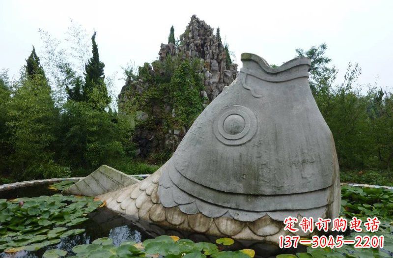威海大型石质鲤鱼雕塑
