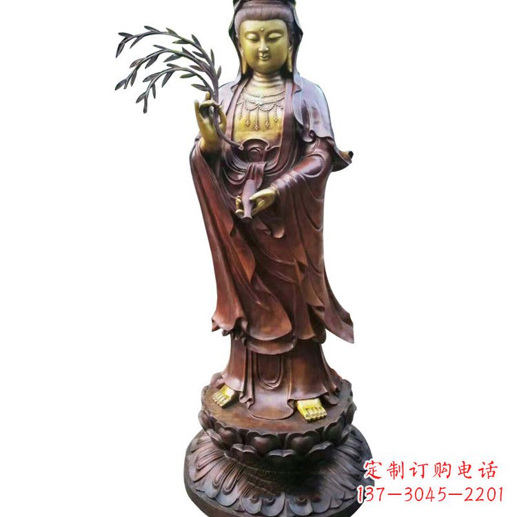 威海高贵优雅的观音铜雕塑