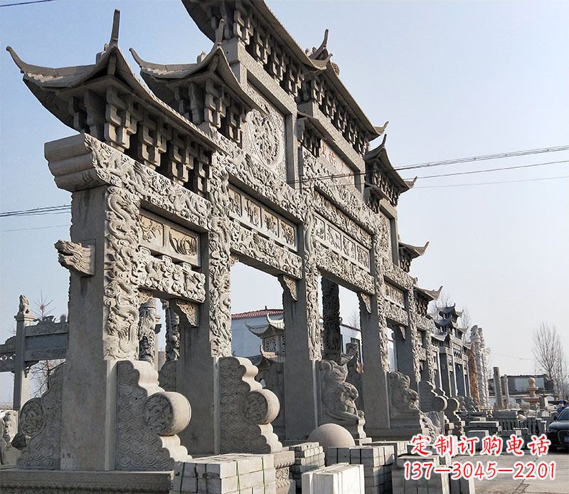 威海中国古典牌坊石雕定制