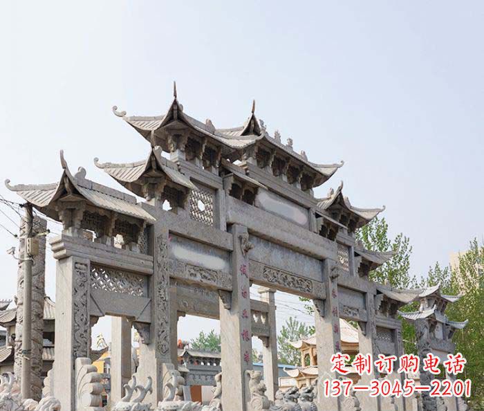 威海特大型五门石雕牌楼
