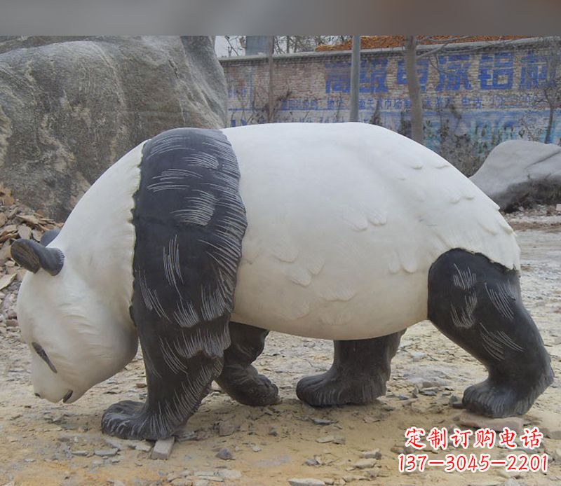 威海特色熊猫石雕定制