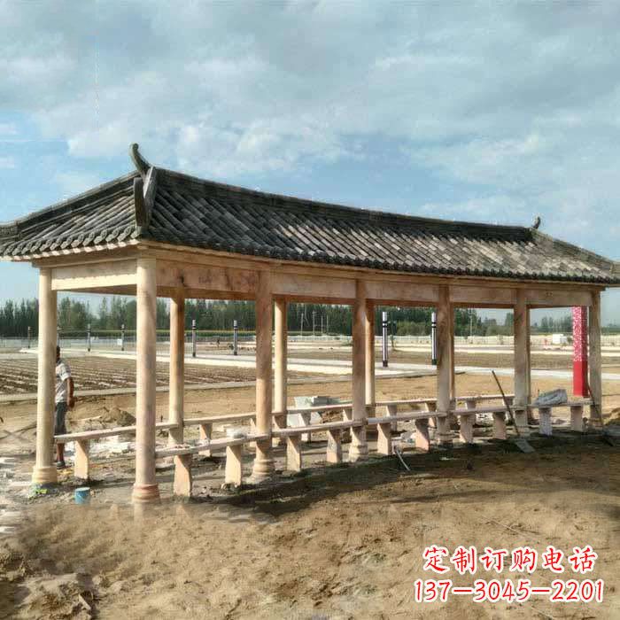 威海华丽精美的瓦石长廊雕塑