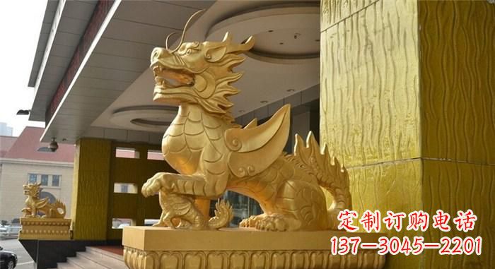 威海精美麒麟铜雕,展现神秘之美