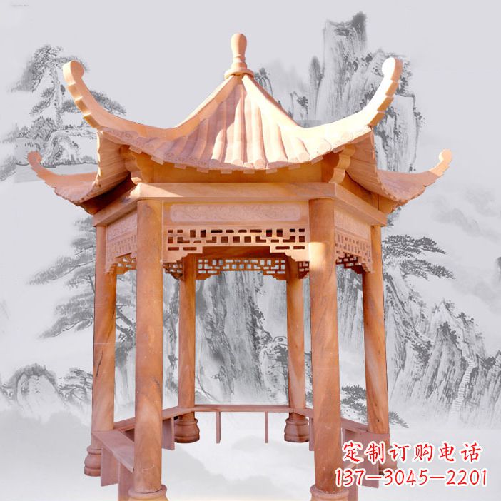 威海优雅大理石雕刻凉亭