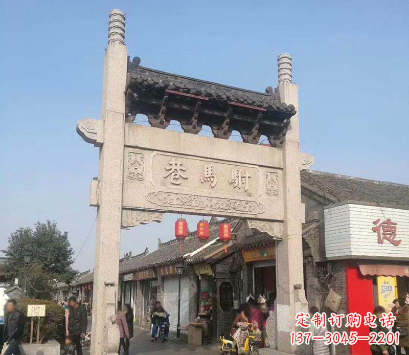 威海单门石牌坊石雕_1