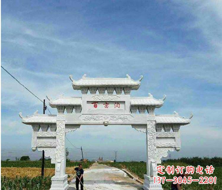 威海单门石牌坊石雕_2