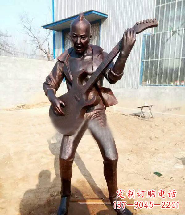 威海弹吉他公园人物铜雕