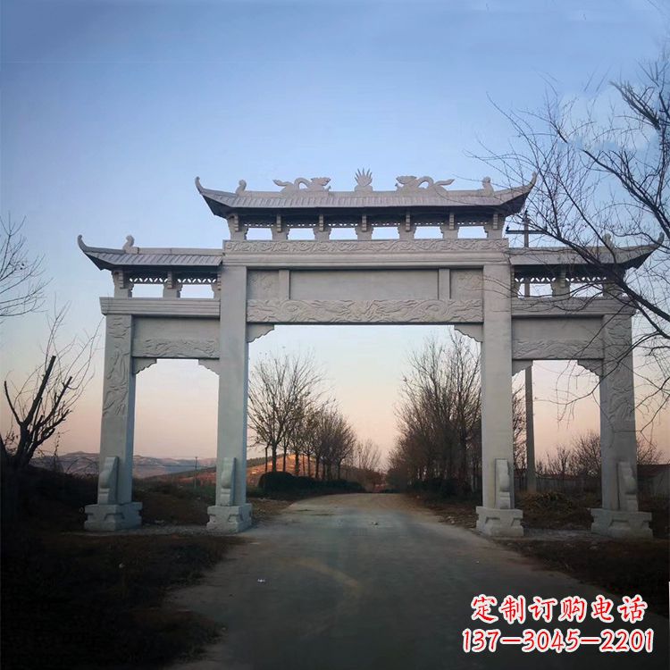 威海品质卓越的道路三门石牌坊雕塑