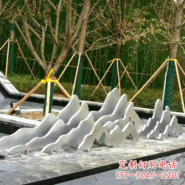 威海高品质室外不锈钢假山雕塑