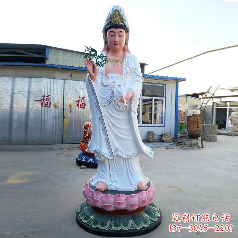 威海滴水观音玻璃钢彩绘雕塑