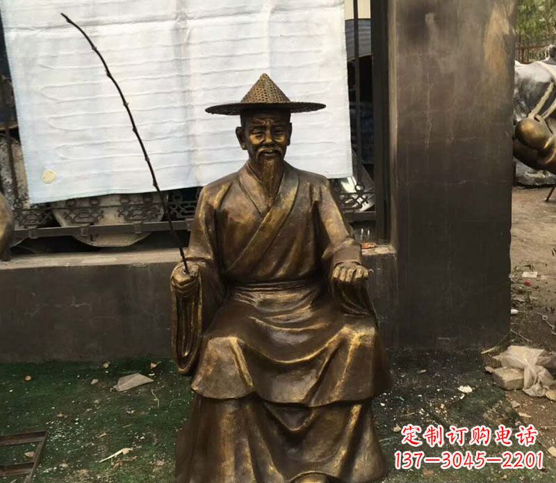 威海精美手工渔翁铜雕