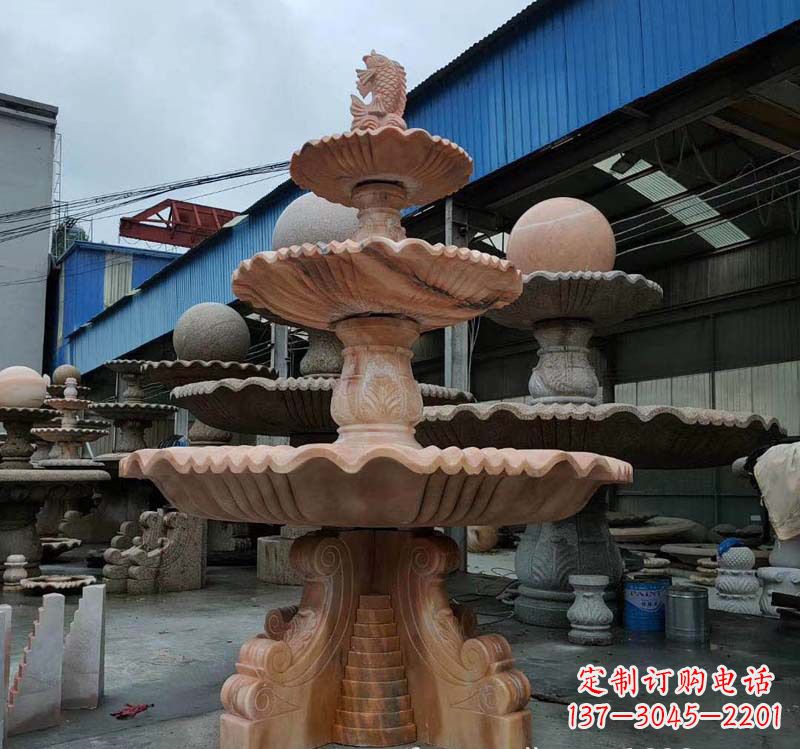 威海高品质跌水钵石喷泉雕塑