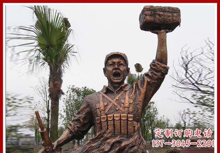 威海董存瑞英雄模范铜雕——艺术之美的匠心细作