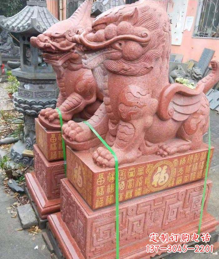 威海独角兽招财神兽石雕