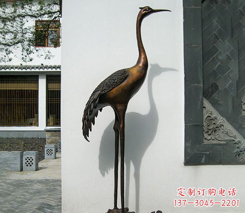 威海独占鳌头仙鹤动物铜雕