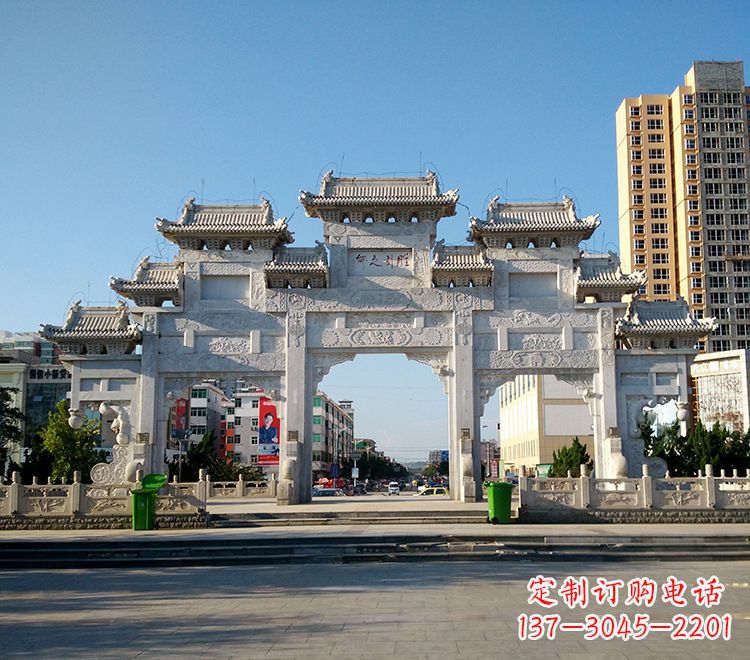 威海精致锻铜牌坊雕塑