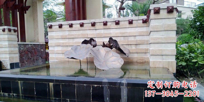 威海锻铜荷叶雕塑