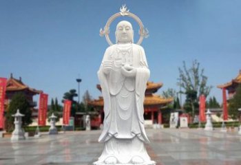 威海大理石地藏菩萨雕塑象征佛法的传承