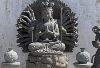 威海宗教庙宇千手观音大理石雕塑