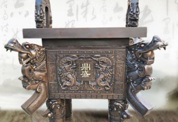 威海典雅双龙四龙铜鼎雕塑