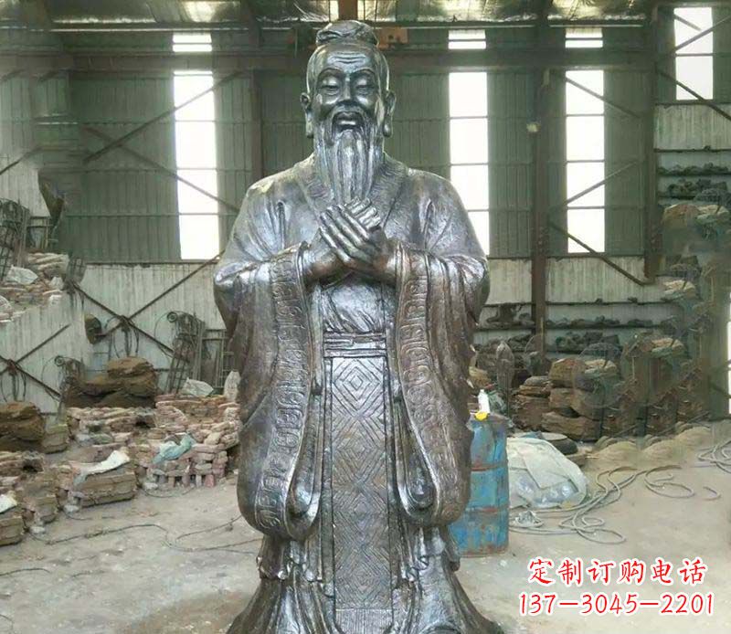 威海锻铜校园老子人物雕塑,铸就永恒的追求
