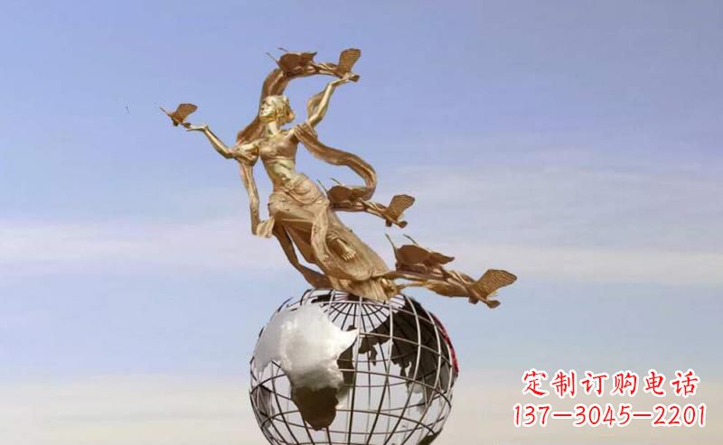威海多斯广场不锈钢地球雕塑
