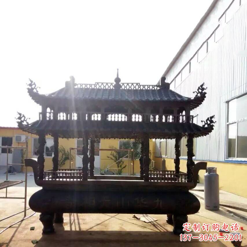 威海欣赏传统文化的多层铜香炉雕塑