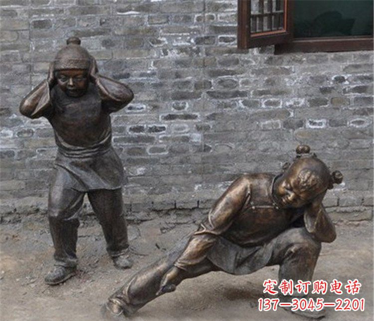 威海儿童放鞭炮公园雕塑