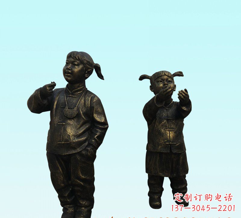 威海领雕塑儿童铜雕精美艺术品