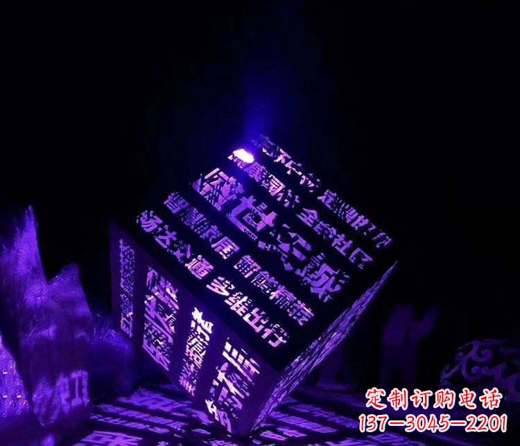 威海发光不锈钢字体艺术雕塑