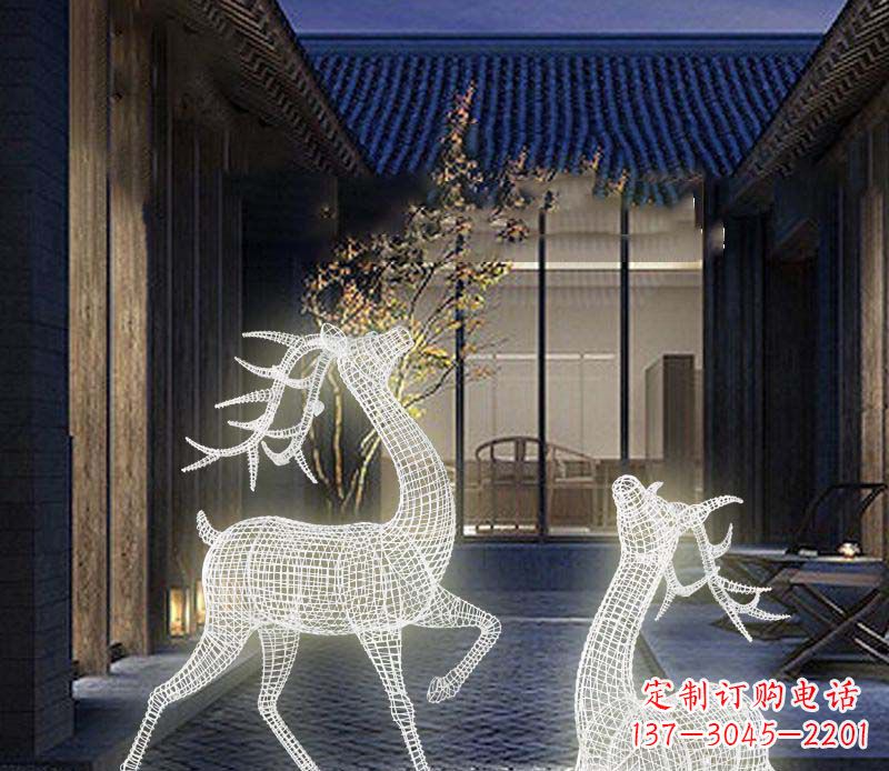 威海发光精致梅花鹿雕塑