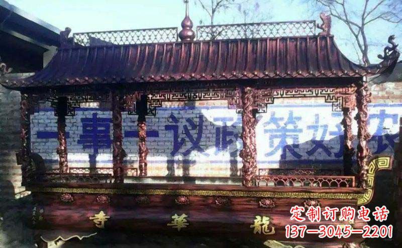 威海方形寺庙香炉铜雕塑