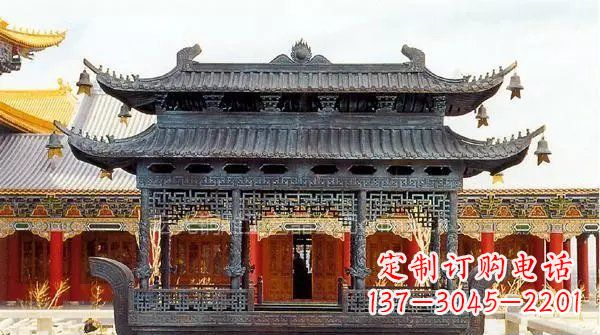威海方形寺庙香炉铜雕塑