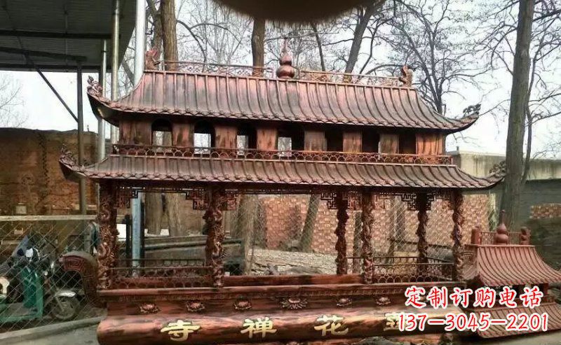 威海方形寺庙香炉铜雕