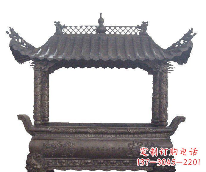 威海古典庙宇香炉铜雕