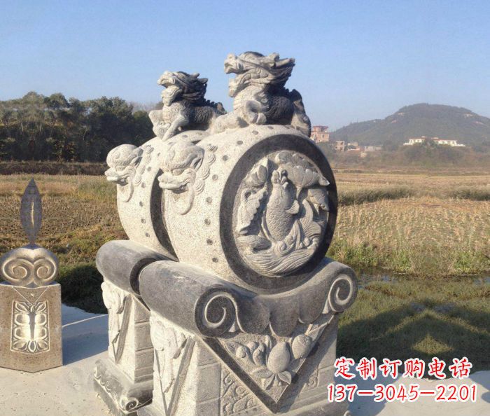 威海仿古抱鼓石门墩雕塑