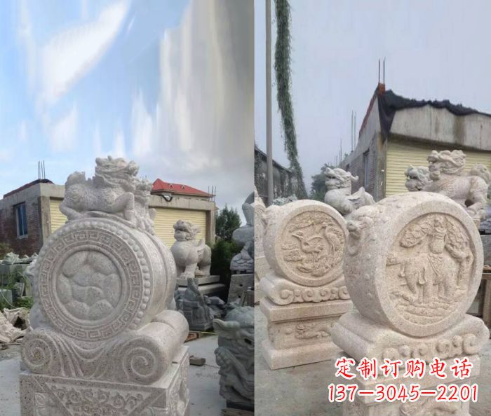 威海仿古抱鼓石门墩雕塑