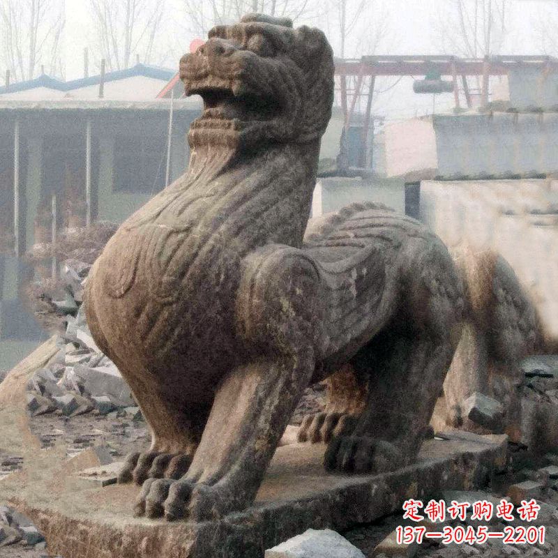 威海中领雕塑狴犴青石雕塑融入古代神话的历史文化风格