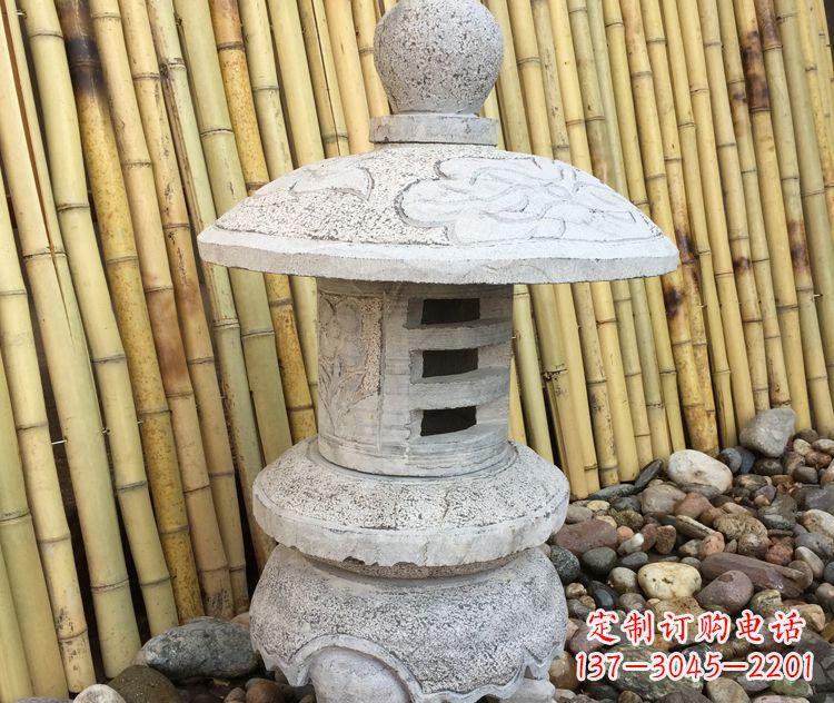 威海仿古公园照明灯笼石雕
