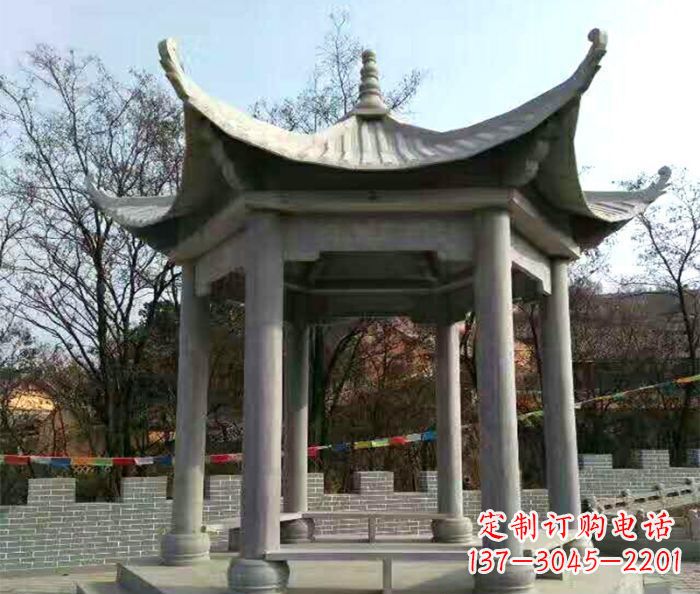 威海仿古六角凉亭石雕 (4)