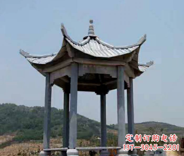 威海仿古六角凉亭石雕 (5)