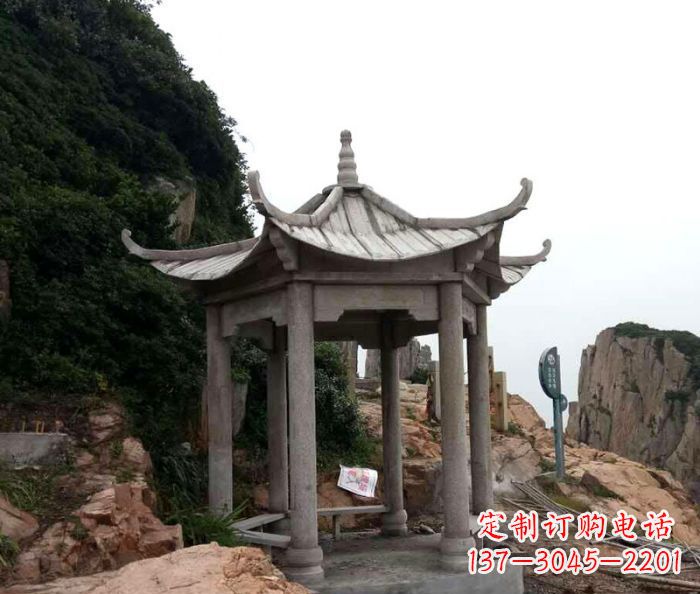 威海仿古六角凉亭石雕 (7)
