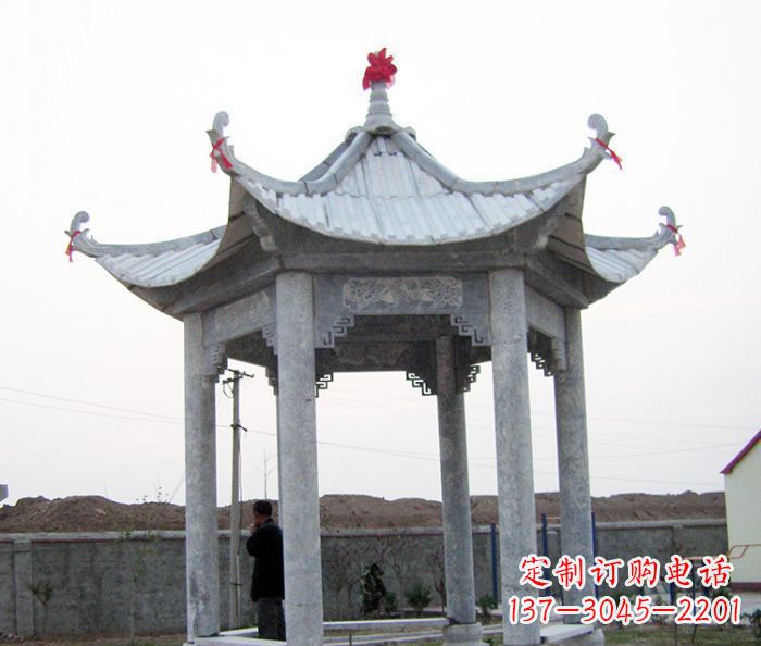 威海仿古六角石雕凉亭